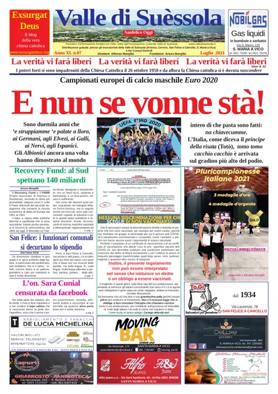 Prima pagina di Luglio 2021