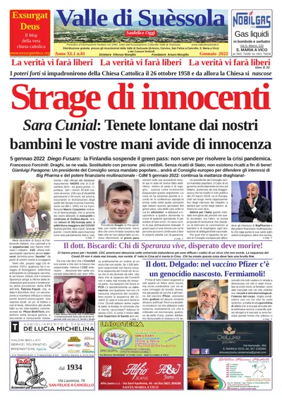 Prima pagina di Gennaio 2022