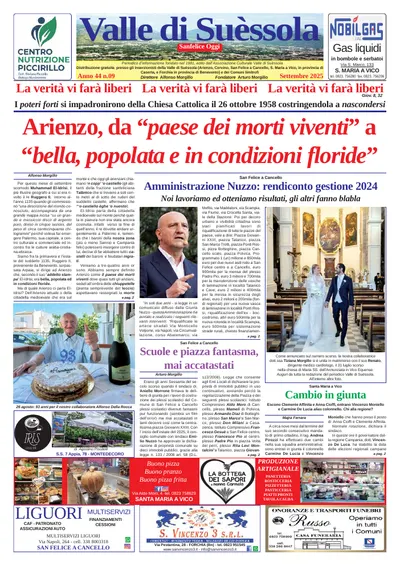 Prima pagina di Settembre 2025