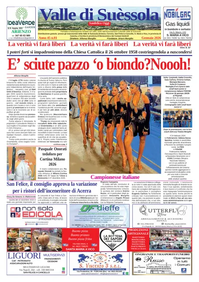 Prima pagina di Gennaio 2026