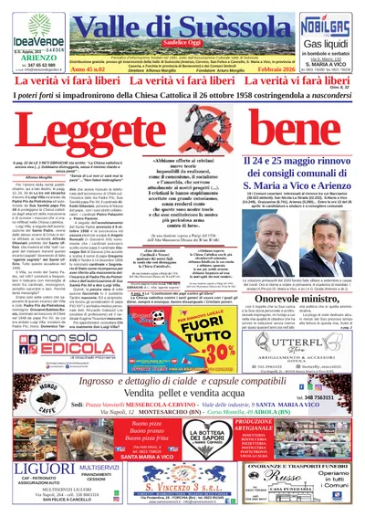 Prima pagina di Febbraio 2026